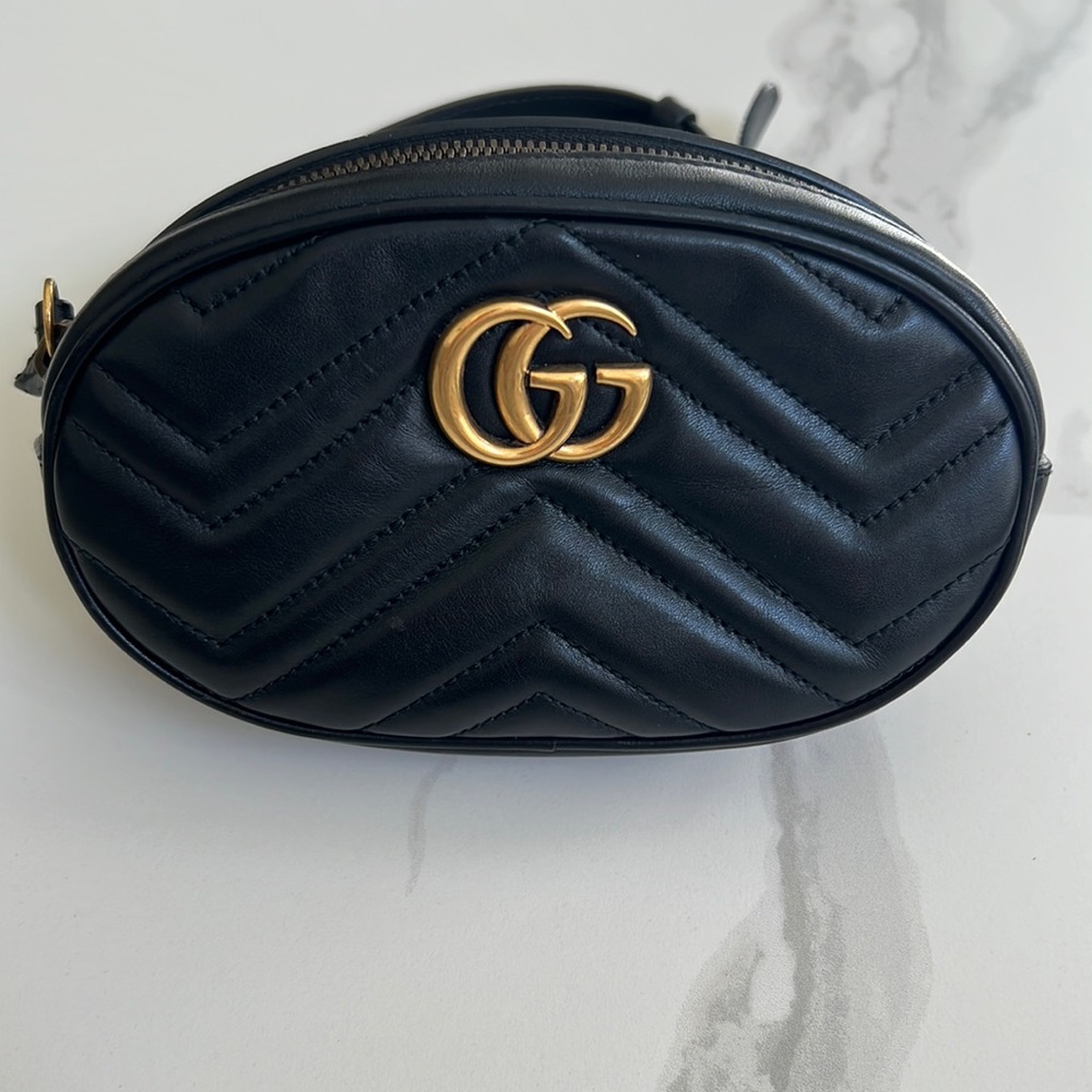 GUCCI Calfskin GG Marmont Belt bag